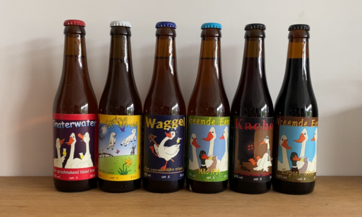 Gulzige Gans bieren in fles